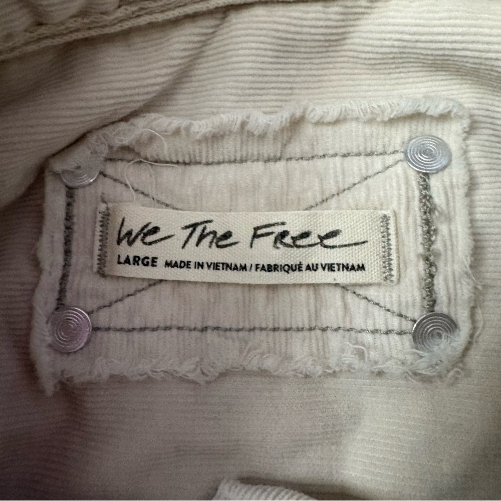 The Free People Shirt Top Womens Large Beige Button Up Classic Oversized - Picture 6 of 11